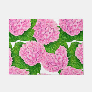 Hydrangea waterolor pattern doormat