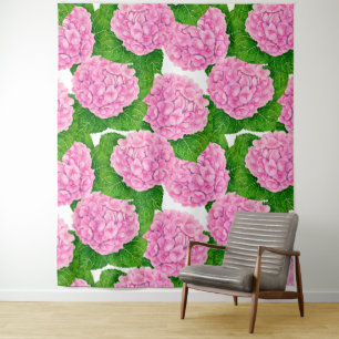 Hydrangea waterolor pattern tapestry