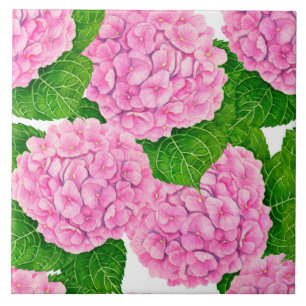 Hydrangea waterolor pattern tile