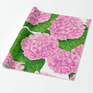 Hydrangea waterolor pattern wrapping paper