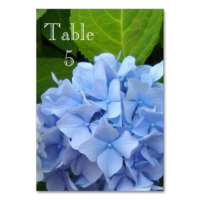 Hydrangea Wedding collection Table Number (Front)