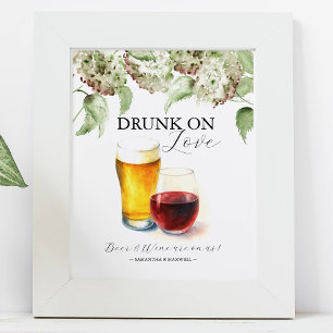 Hydrangea Wedding Decor Open Bar Signs