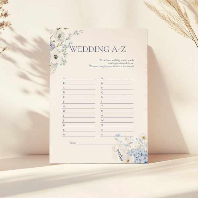 Hydrangea Wedding Game | Blue Floral Bridal shower (Creator Uploaded)