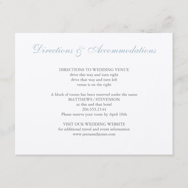 Hydrangea Wedding Insert (Front)