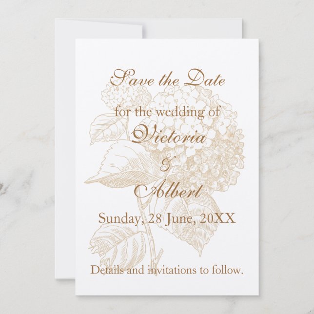 Hydrangea Wedding Invitation (Front)