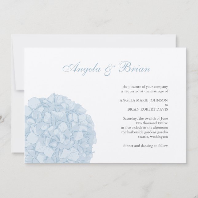 Hydrangea Wedding Invitation (Front)