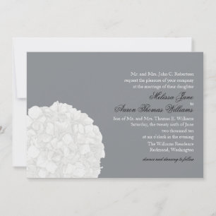 Hydrangea Wedding Invitation - Grey