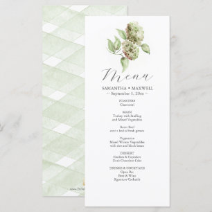 Hydrangea Wedding Menus 