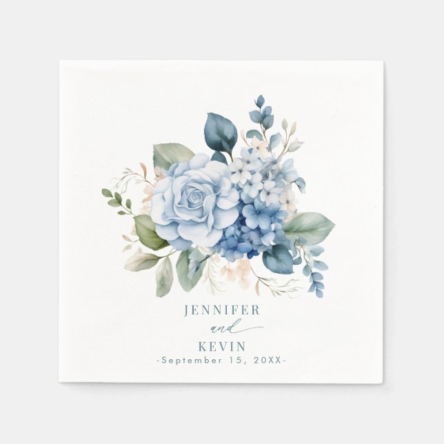 Hydrangea Wedding  Napkin (Front)