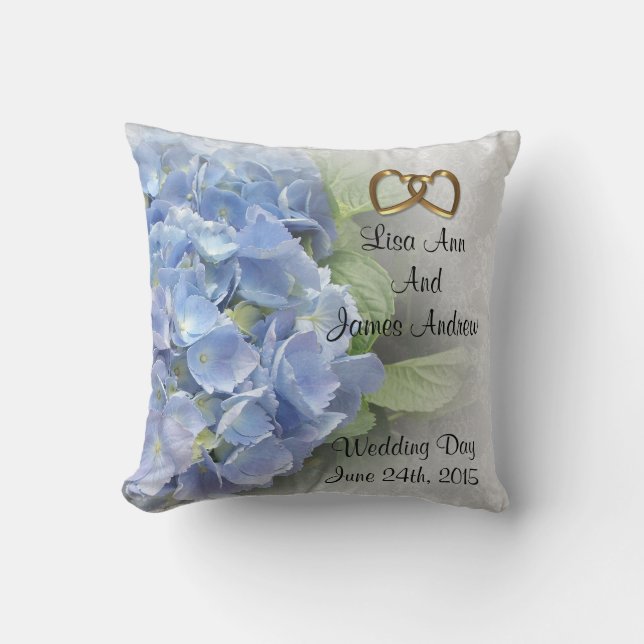 Hydrangea Wedding pillow (Front)