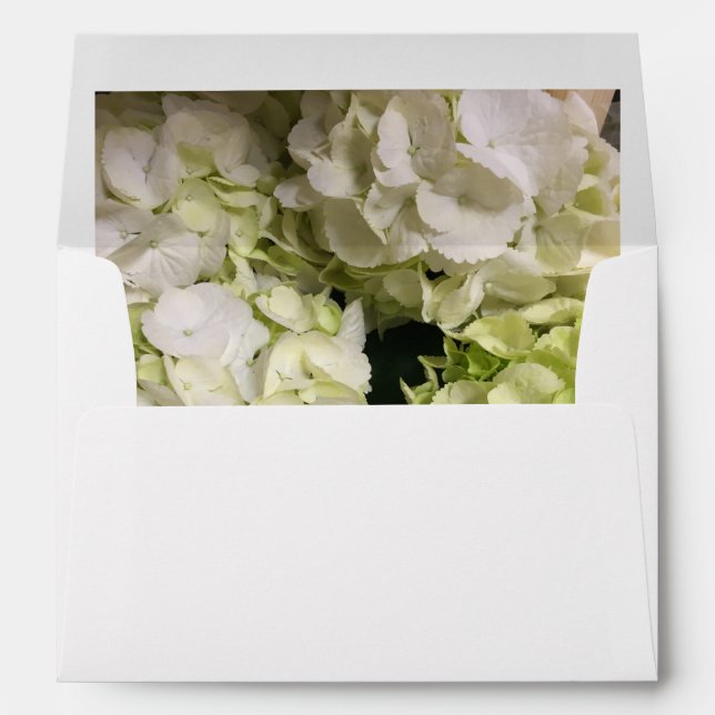 Hydrangea White Green Wedding Suite Envelope (Back (Bottom))