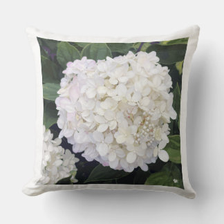 Hydrangea - White & Purple Blush - Throw Pillow