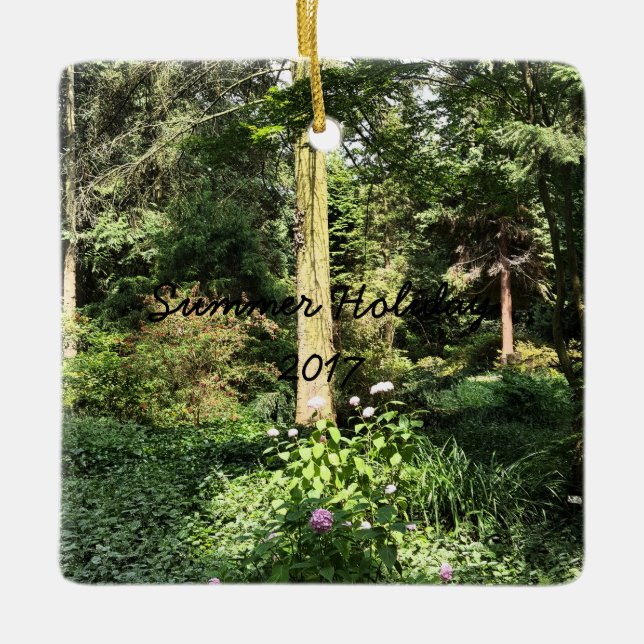 Hydrangea Wood Trees Nature Photography Ceramic Tree Decoration (Front)