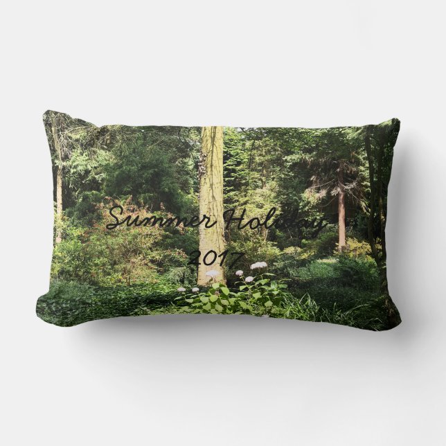 Hydrangea Wood Trees Nature Photography Lumbar Cushion (Front)