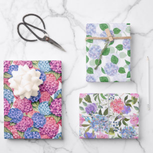 Hydrangea Wrapping Paper, Floral Gift Wrap