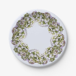 Hydrangea Wreath Paper Plate