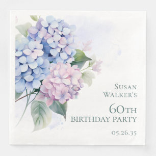 Hydrangeas 60th Birthday Party Napkin