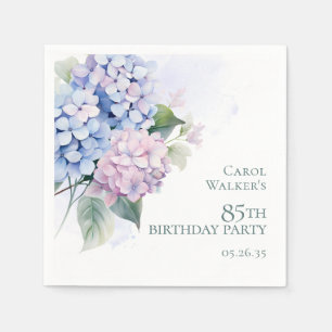 Hydrangeas 85th Birthday Party Napkin