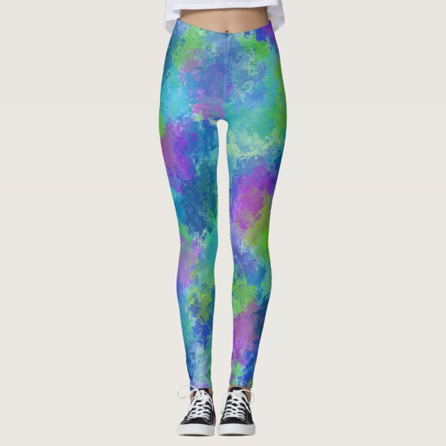 Hydrangeas Abstract Leggings (Front)