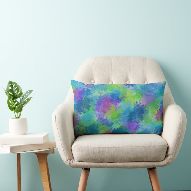 Hydrangeas Abstract Lumbar Cushion (Chair)