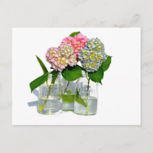 Hydrangeas and Mason jar Postcard