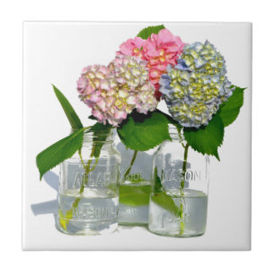 Hydrangeas and Mason jar Tile