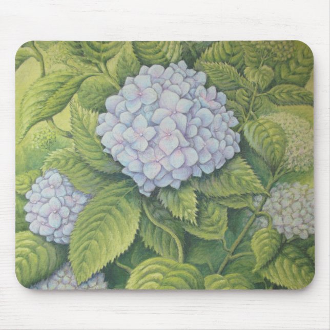 Hydrangeas at Lanhydrock in Pastel Mouse Mat (Front)