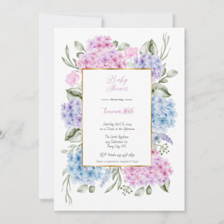 Hydrangeas Baby Shower Invitation