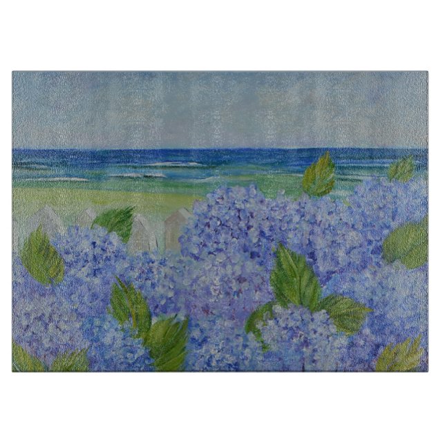 Hydrangeas By The Sea Cutting Board (Front)