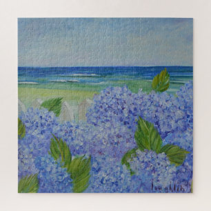 Hydrangeas By The Sea Painting Jigsaw Puzzle