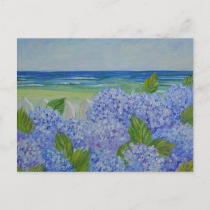 Hydrangeas By The Sea Postcard