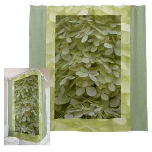 Hydrangeas Celadon Green Blossoms Photographic Shower Curtain