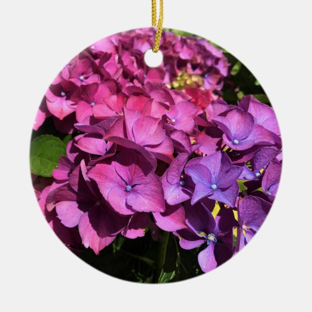 Hydrangeas Ceramic Tree Decoration (Front)
