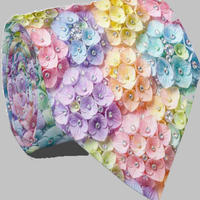  Hydrangeas & Diamonds | Pastel Rainbow Neck Tie (Creator Uploaded)
