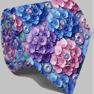 Hydrangeas & Diamonds Wedding and Events Neck Tie