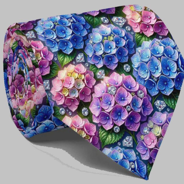  Hydrangeas & Diamonds | Wedding and Events Neck  Tie (Creator Uploaded)