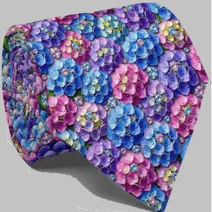 Hydrangeas & Diamonds Wedding and Events Neck Tie
