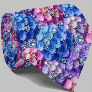 Hydrangeas & Diamonds Wedding and Events Neck Tie