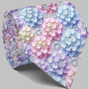 Hydrangeas & Diamonds Wedding and Events Neck Tie