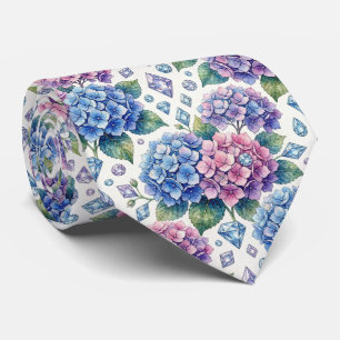 Hydrangeas & Diamonds Wedding and Events Neck Tie