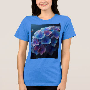 Hydrangeas Floral Purple and Blue Tri-Blend Shirt