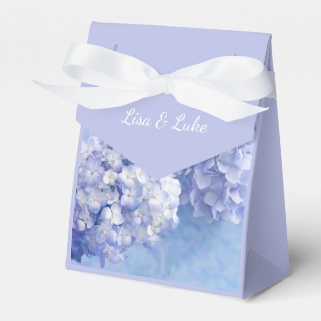 Hydrangeas Gift Box-With Custom Names Favour Box (Front Side)