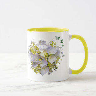 Hydrangeas in a Heart Cutout Mug