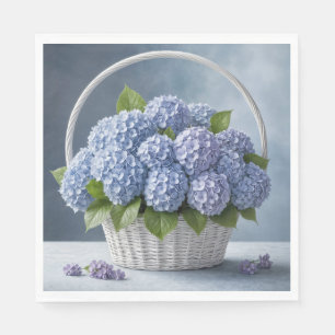 Hydrangeas In Wicker Basket Napkin