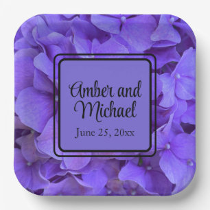Hydrangeas Lavender lilac Paper Plate