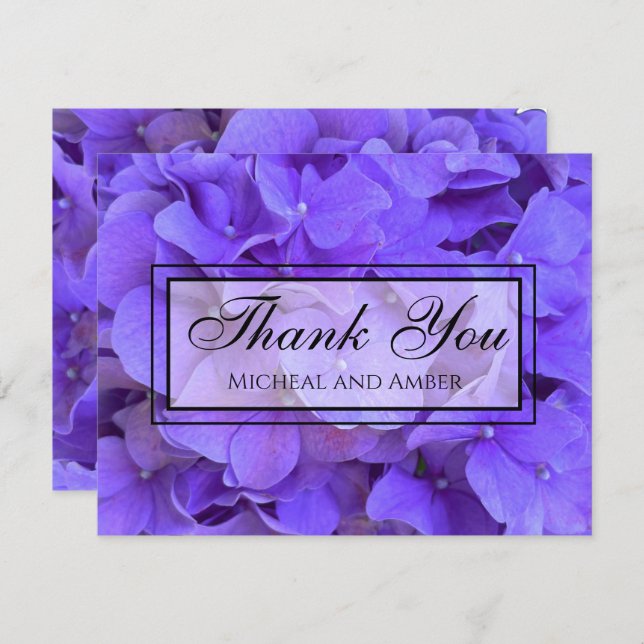 Hydrangeas Lavender lilac Thank You Card (Front/Back)