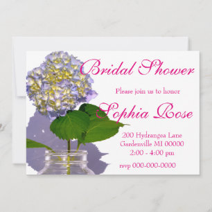 hydrangeas & mason jar invitation