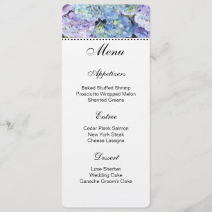 Hydrangeas Menu Card