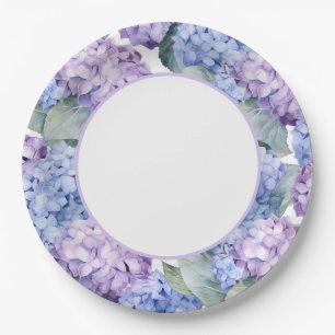 Hydrangeas paper plate