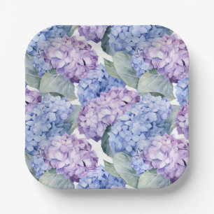 Hydrangeas paper plate